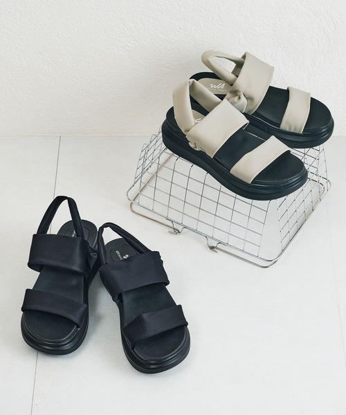 WA ORiental TRaffic サンダル ストレッチダブルベルト厚底サンダル