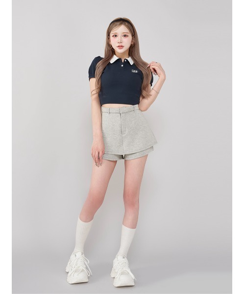 Darich パンツ シルエットカットスカートライクショートパンツ