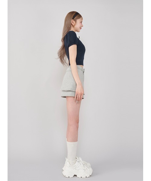 Darich シルエットカットスカートライクショートパンツ GRY Sサイズ ダーリッチ Darich シルエットカットスカートライクショート