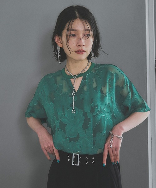 HARE tシャツ シアージャガードトップス(HARE) レディース