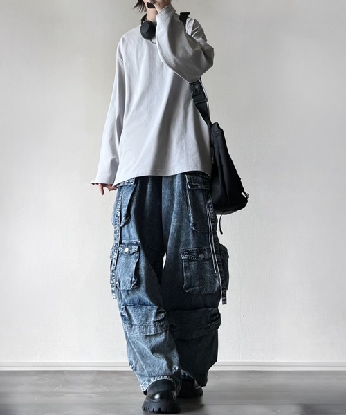 アドラー デニムカーゴ ブラック ADRER 「ADRER」 デニムパンツ X-SMALL ブラック メンズ