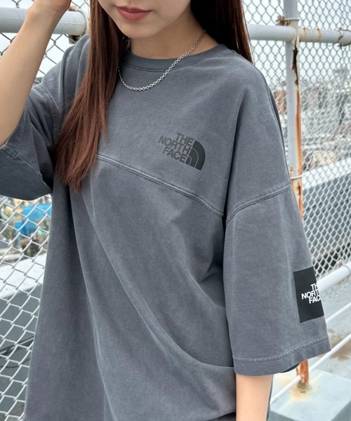 最終値下げ！韓国限定ノースフェイス　ワンポイントロゴ ステッチTシャツ 韓国限定】ノースフェイス ロゴ ステッチ Tシャツ グレー S - メルカリ