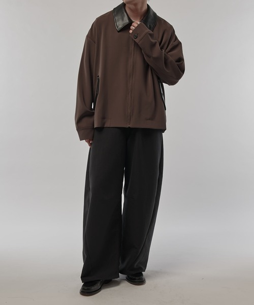 CULLNI ノーカラーブルゾン CULLNI ジャケット ノーカラージャケット Bi Color Collarless