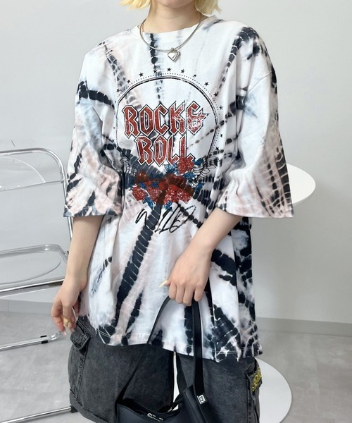 LYEON tシャツ タイダイ柄rockTEE レディース : ZOZOTOWN Yahoo