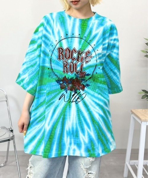 ⭐️ Tai♡♡ ⭐️ LYEON（リヨン） tシャツ タイダイ柄rockTEE レディース : ZOZOTOWN