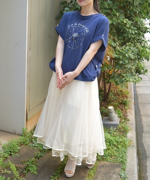 axes femme（アクシーズ ファム） スカート 裾レースチュールスカート