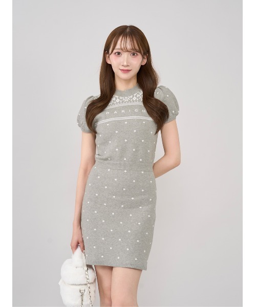 Darich ワンピース ノルディックドットニットミニワンピース