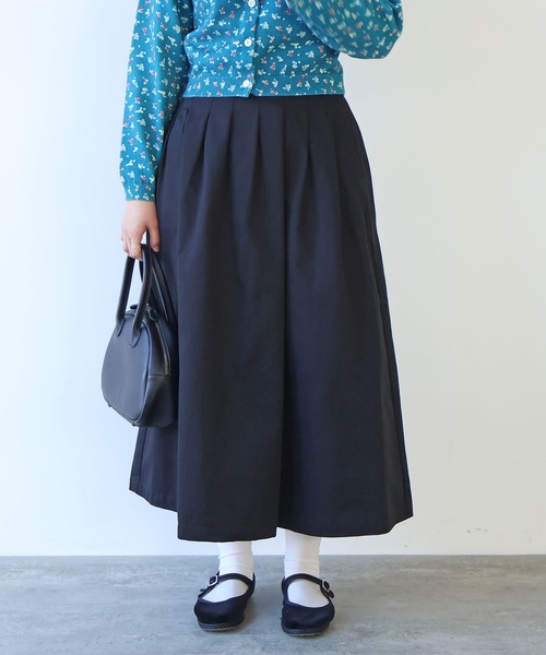 bulle de savon（ビュルデサボン） スカート チノクロス tuck スカート