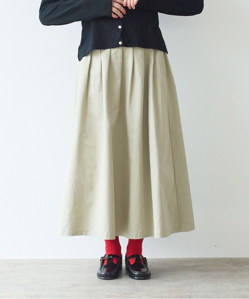 bulle de savon（ビュルデサボン） ロング スカート チノクロス tuck
