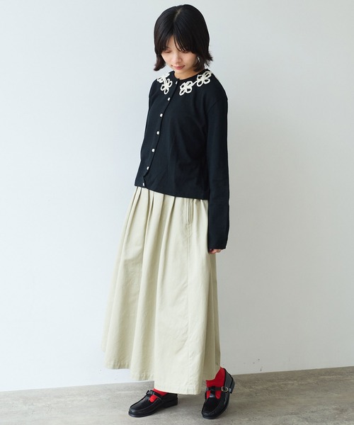 bulle de savon（ビュルデサボン） スカート チノクロス tuck スカート