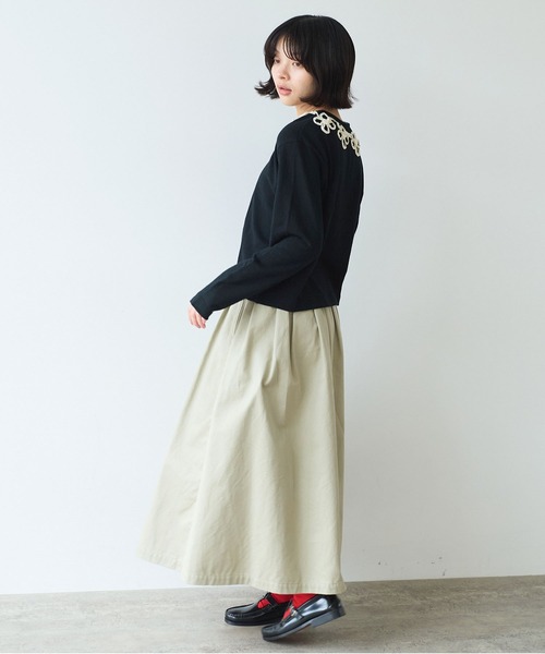 bulle de savon（ビュルデサボン） スカート チノクロス tuck スカート
