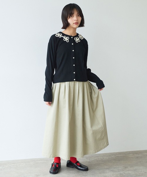 bulle de savon（ビュルデサボン） スカート チノクロス tuck スカート
