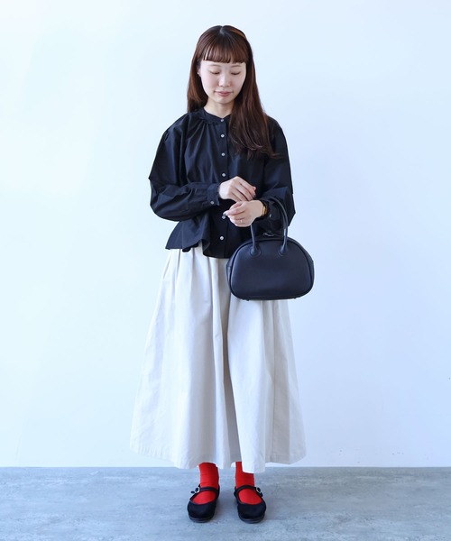 bulle de savon（ビュルデサボン） スカート チノクロス tuck スカート