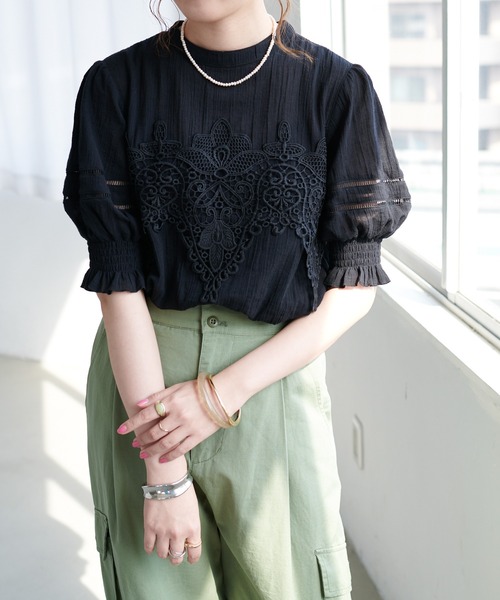 「DISCOAT」 半袖ブラウス FREE ベージュ レディース_画像3