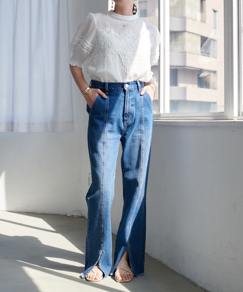 「DISCOAT」 半袖ブラウス FREE ベージュ レディース_画像5