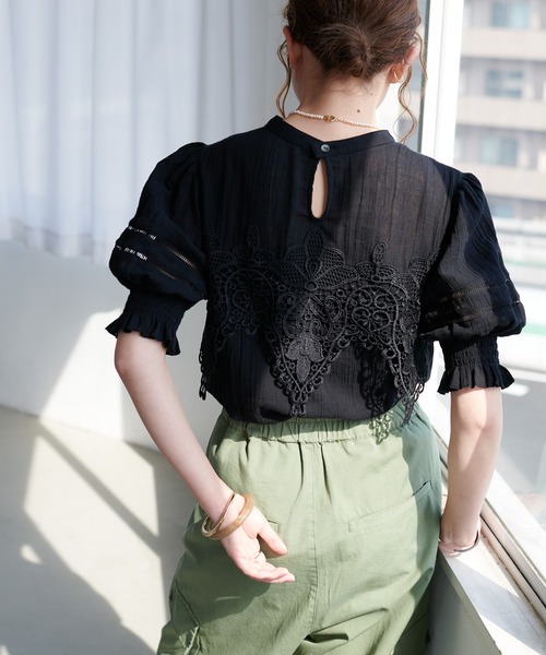 「DISCOAT」 半袖ブラウス FREE ベージュ レディース_画像7