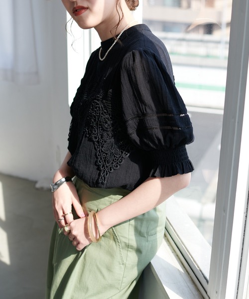 「DISCOAT」 半袖ブラウス FREE ベージュ レディース_画像9