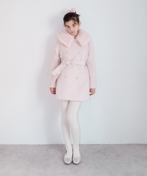 mieya mieya コート チェスターコート 「mieya mieya」fur collar 