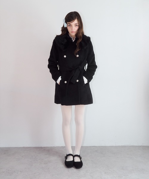 mieya mieya コート チェスターコート 「mieya mieya」fur collar