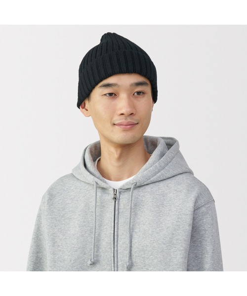 無印良品（MUJI） ニット帽 ニットキャップ おでこのチクチクを抑えた