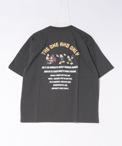 Disney（ディズニー） tシャツ ミッキーマウス バックプリント＆サガラ