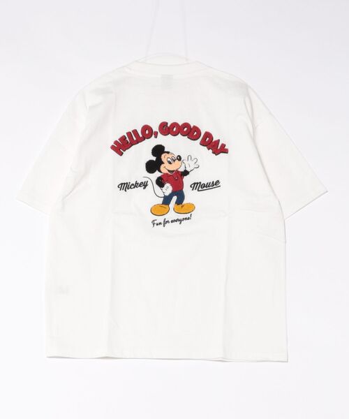 Disney（ディズニー） tシャツ ミッキーマウス バックプリント＆サガラ