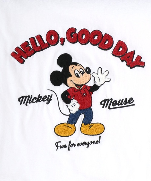 Disney（ディズニー） tシャツ ミッキーマウス バックプリント＆サガラ