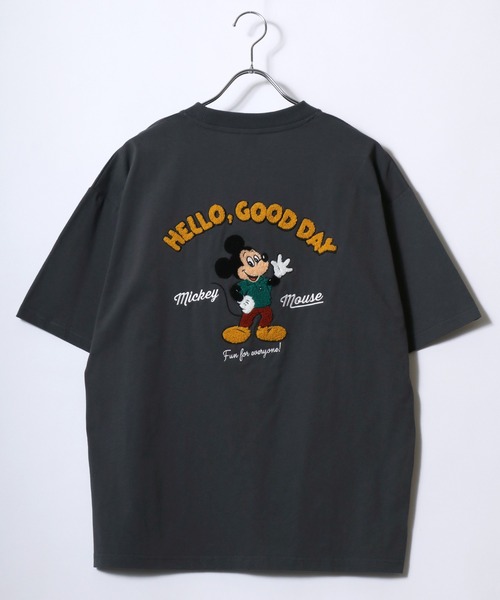 Disney（ディズニー） tシャツ ミッキーマウス バックプリント＆サガラ