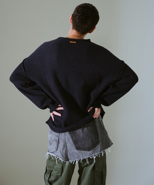 Camphor wood セーター ニット inside out flower motif nep sweater