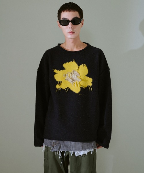 ニット+セーター asymmetry cachecoeur hollow out knit asymmetry cachecoeur hollow out knit