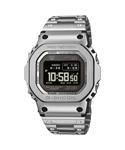 G-SHOCK Bluetooth デジタル腕時計シルバー G-SHOCK gショック 腕時計 フルメタル / スマートフォンリンク＆電波