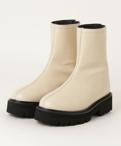 「CAMINANDO」 ショートブーツ 38 オフホワイト レディース_画像2