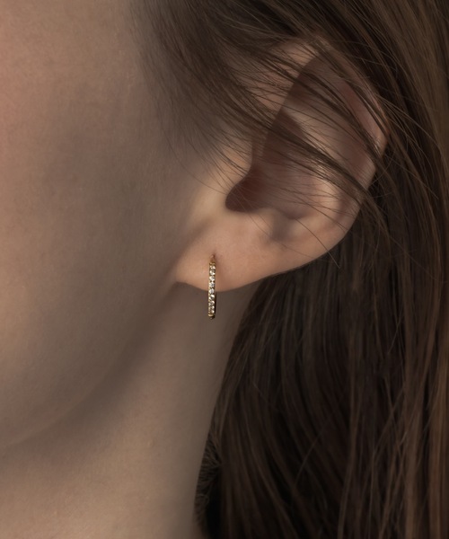 anq.（アンク） ピアス 「anq.」K10・ダイヤモンド フープピアス