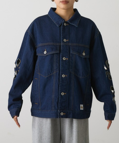 「HELLO.SANFRANCISCO」 デニムジャケット ONE SIZE サックスブルー レディース_画像2