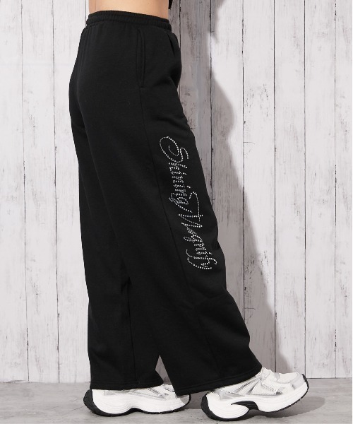 【size6】定価35,200円 ラッセルノ ドライ裏毛 スウェットパンツ ワイドパンツ スウェットパンツ ジャージ 「ロゴストーン×裏起毛