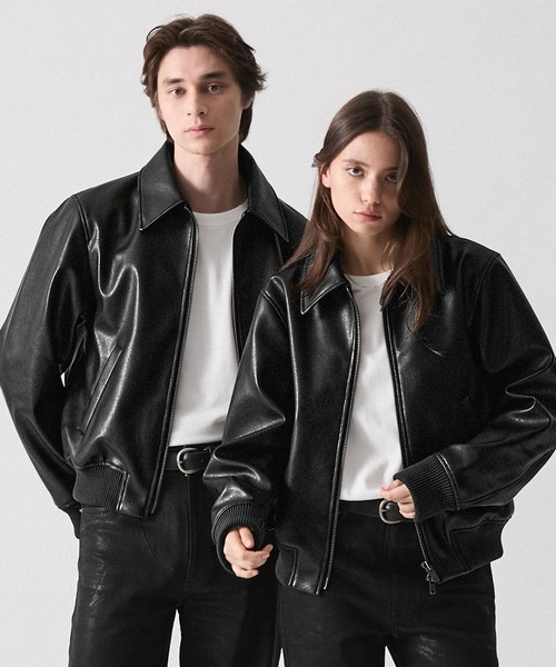 【CLEL】Deep Texture Blouson レザーブルゾン Lサイズ CLEL（クレイル） ブルゾン アウター 「CLEL」Deep Texture Blouson