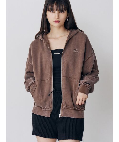 MURUA（ムルーア） パーカー ジップルーズフーディ レディース