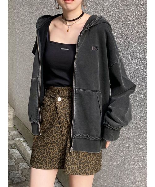 MURUA（ムルーア） パーカー ジップルーズフーディ レディース
