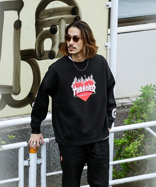 THRASHER（スラッシャー） スウェットカットソー MEDIUM アッシュ
