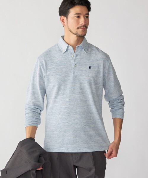S.F.C ロングスリーブポロシャツ　美品 SHIPS（シップス） ポロシャツ 「WEB限定」SHIPS: リネンミックス