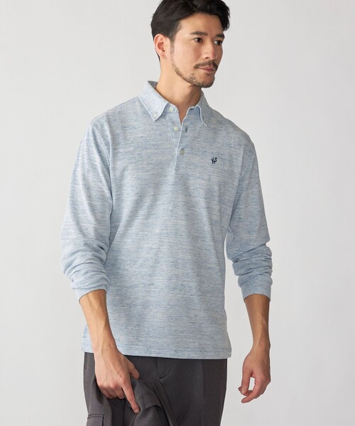 S.F.C ロングスリーブポロシャツ　美品 SHIPS（シップス） ポロシャツ 「WEB限定」SHIPS: リネンミックス