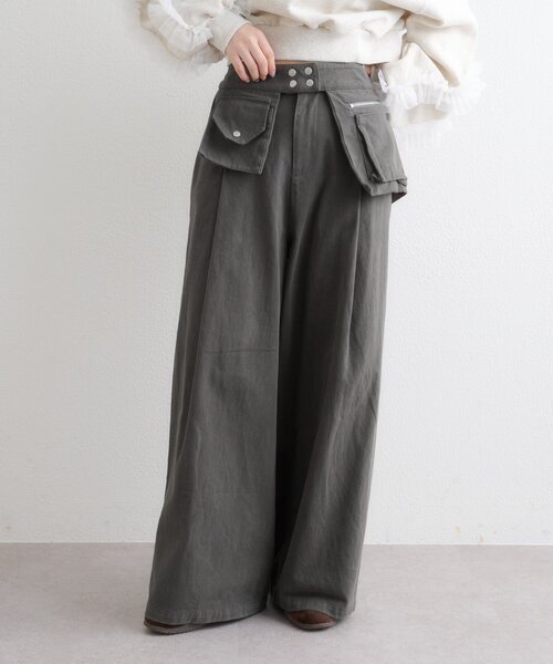 w closet（ダブルクローゼット） パンツ ポケットベルト付きパンツ