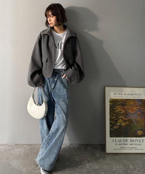 「classicalelf」 ノーカラージャケット MEDIUM モカ レディース_画像2