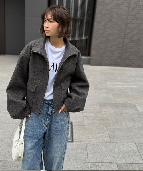 「classicalelf」 ノーカラージャケット MEDIUM モカ レディース_画像3