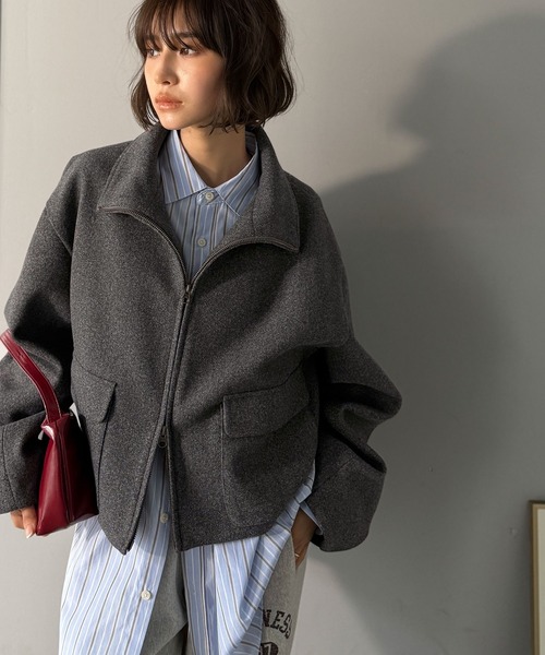 「classicalelf」 ノーカラージャケット MEDIUM モカ レディース_画像5