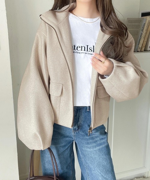 「classicalelf」 ノーカラージャケット MEDIUM モカ レディース_画像8