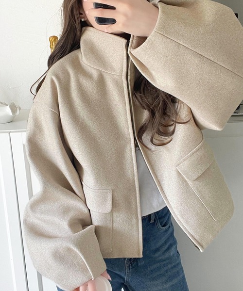 「classicalelf」 ノーカラージャケット MEDIUM モカ レディース_画像9