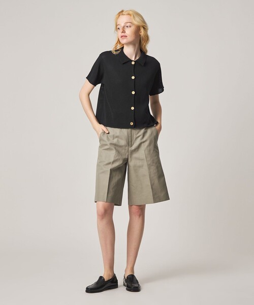 ニット セーター 「Steven Alan」コットン ショートスリーブ カーディガン レディースの画像