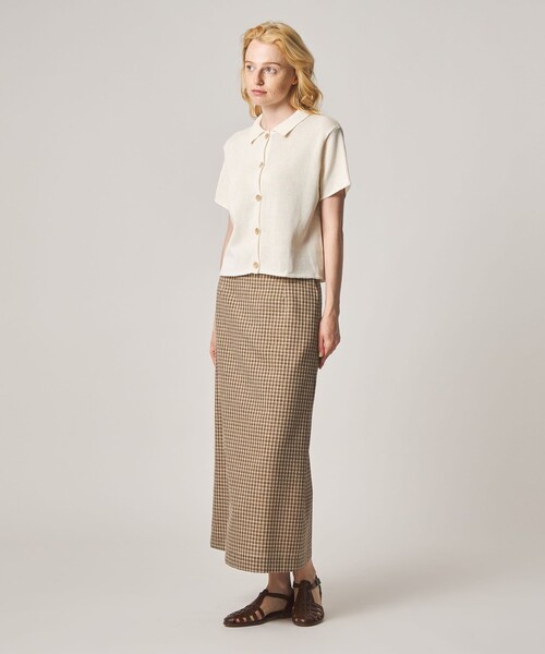 ニット セーター 「Steven Alan」コットン ショートスリーブ カーディガン レディースの画像