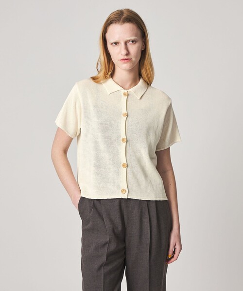 ニット セーター 「Steven Alan」コットン ショートスリーブ カーディガン レディースの画像